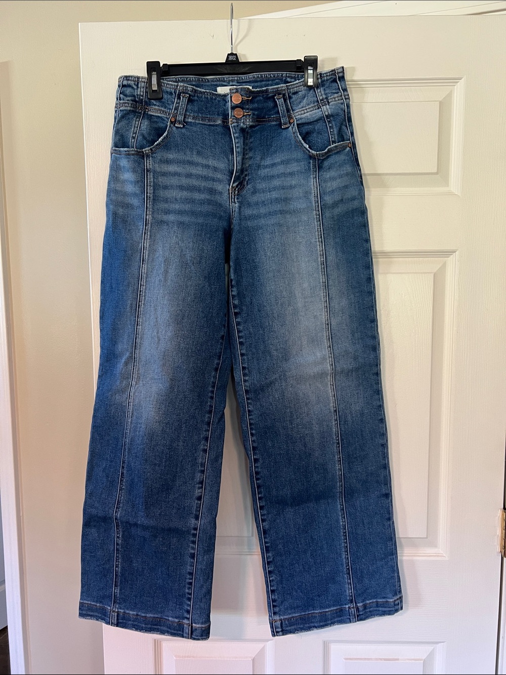 Risen Jeans Wide-Leg High-Rise Women’s Jeans in Medium Blue